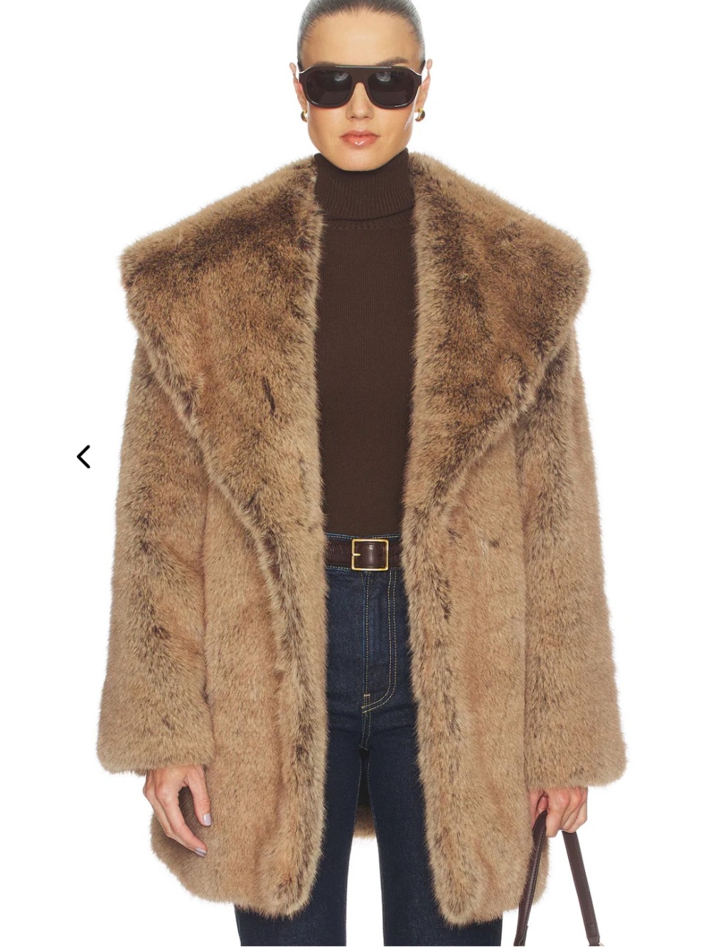 NWT WeWoreWhat Shawl Collar Faux Fur Coat Brown Size Small

Super warm